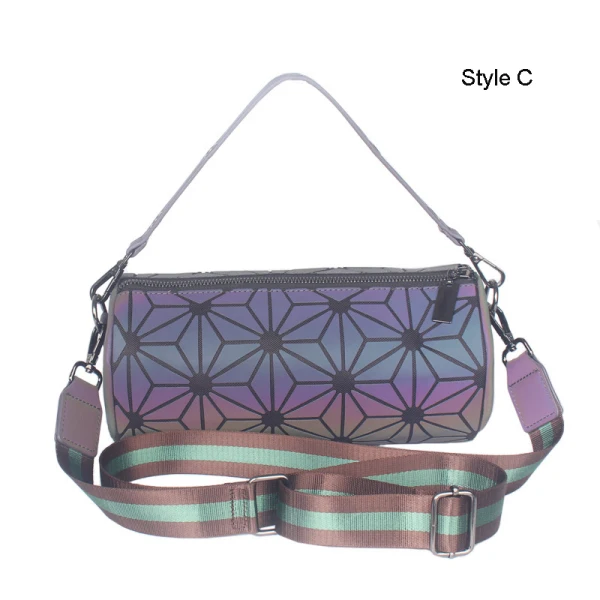 Amazing / Unique Multi-Colors Luminous Geometric Round Handbag Shoulder Bags 2021 PU Reflective Holographic Women's Bags