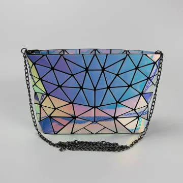 Eye Catching Multi Colors Geometric Laser Shoulder Bags 2021 Pu Reflective Casual Women S Bags