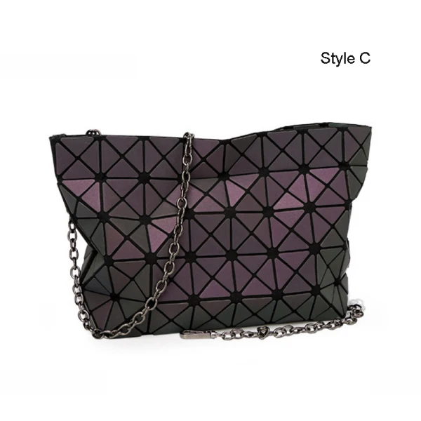 Eye-catching Multi-Colors Geometric Laser Shoulder Bags 2021 PU Reflective Casual Women's Bags