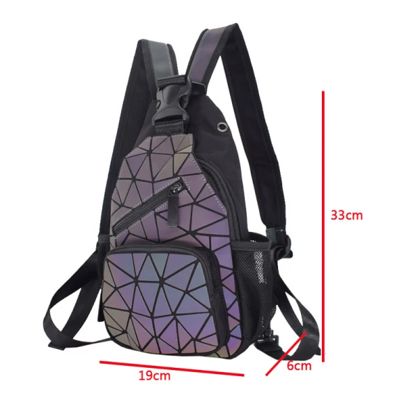 Fashion Multi-Colors Luminous Geometric Backpacks Shoulder Bags 2021 PU Holographic Reflective Casual Women's Bags