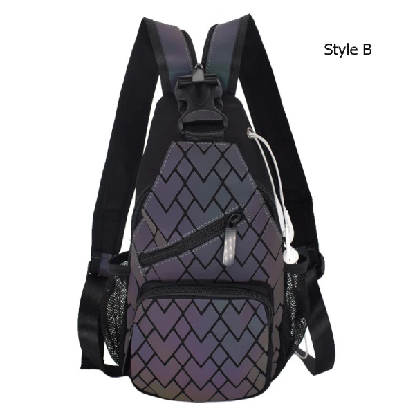 Fashion Multi-Colors Luminous Geometric Backpacks Shoulder Bags 2021 PU Holographic Reflective Casual Women's Bags
