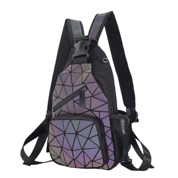 Fashion Multi-Colors Luminous Geometric Backpacks Shoulder Bags 2021 PU Holographic Reflective Casual Women's Bags