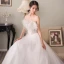 Élégant Blanche Robe De Mariée 2018 Princesse Bustier Sans Manches Dos Nu Plumes Perlage Train De Balayage Volants