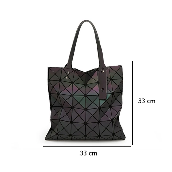 Fashion Multi-Colors Luminous Geometric Shoulder Bags Handbag 2021 PU Reflective Holographic Street Wear Women's Bags