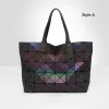 Fashion Multi-Colors Luminous Geometric Shoulder Bags Handbag 2021 PU Reflective Holographic Street Wear Women's Bags