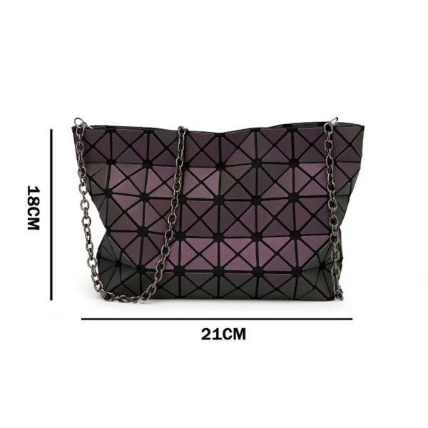 Fashion Multi-Colors Luminous Geometric Shoulder Bags Handbag 2021 PU Reflective Holographic Street Wear Women's Bags