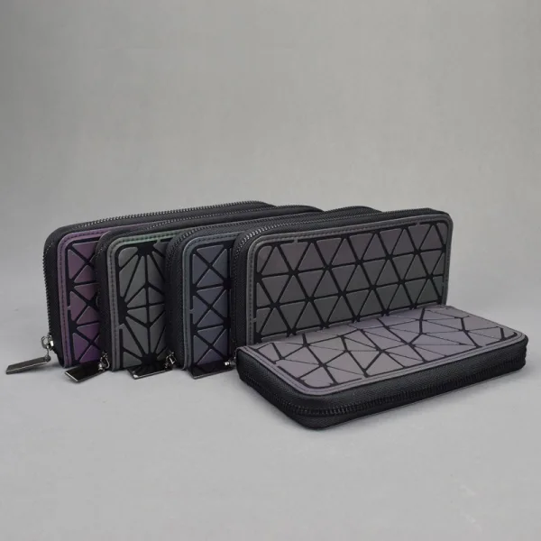 Amazing / Unique Multi-Colors Luminous Geometric Square Wallet 2021 PU Reflective Holographic Casual Women's Bags