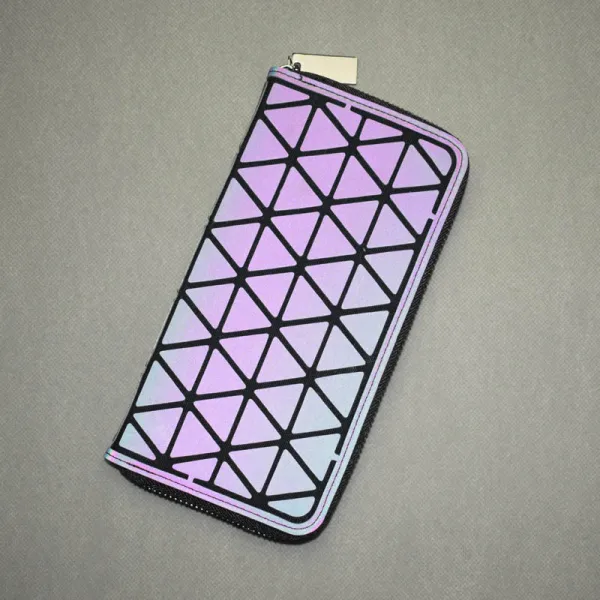 Amazing / Unique Multi-Colors Luminous Geometric Square Wallet 2021 PU Reflective Holographic Casual Women's Bags