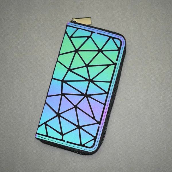 Amazing / Unique Multi-Colors Luminous Geometric Square Wallet 2021 PU Reflective Holographic Casual Women's Bags