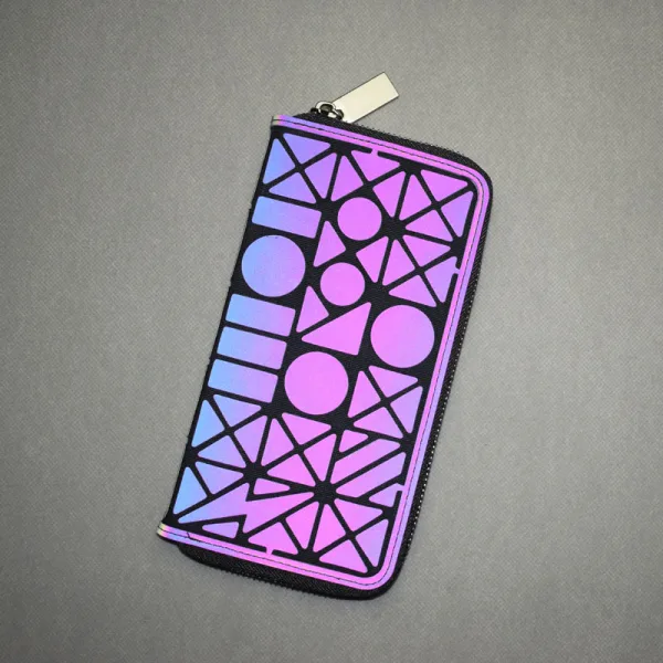 Amazing / Unique Multi-Colors Luminous Geometric Square Wallet 2021 PU Reflective Holographic Casual Women's Bags