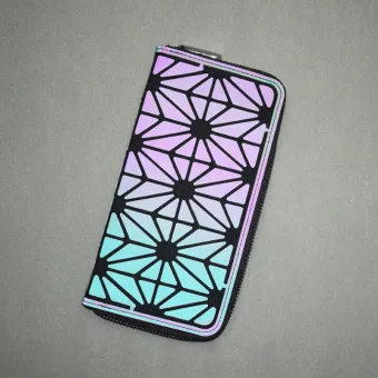 Amazing Unique Multi Colors Luminous Geometric Square Wallet 2021 Pu Reflective Holographic Casual Women S Bags