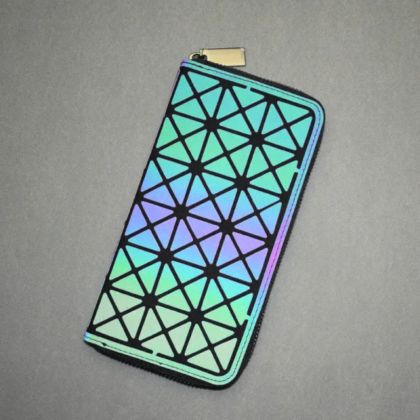 Amazing / Unique Multi-Colors Luminous Geometric Square Wallet 2021 PU Reflective Holographic Casual Women's Bags
