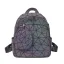 2-piece Multi-Colors Luminous Geometric Backpacks Wallet 2021 PU Reflective Holographic Women's Bags