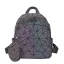 2-piece Multi-Colors Luminous Geometric Backpacks Wallet 2021 PU Reflective Holographic Women's Bags