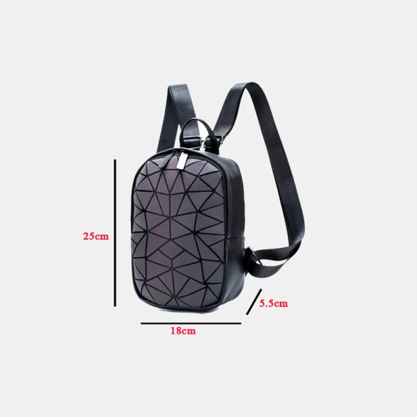 Multi-Colors Luminous Geometric Backpacks 2021 PU Reflective Holographic Casual Women's Bags
