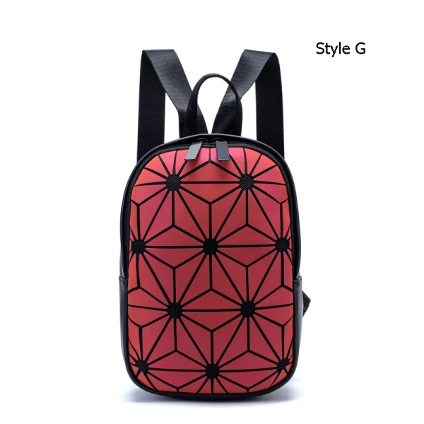 Multi-Colors Luminous Geometric Backpacks 2021 PU Reflective Holographic Casual Women's Bags