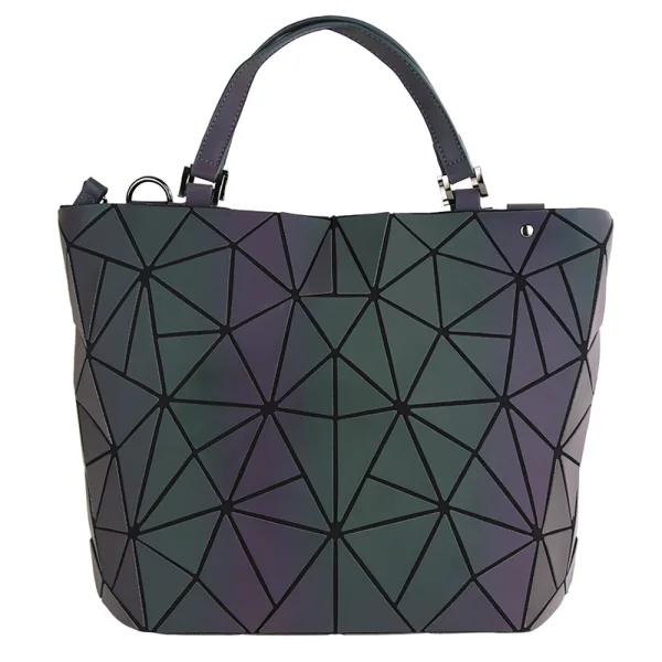 Eye-catching Multi-Colors Luminous Geometric Shoulder Bags Messenger Bag 2021 PU Reflective Holographic Casual Women's Bags