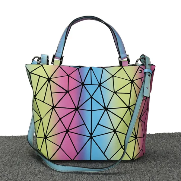 Rainbow Multi-Colors Luminous Geometric Messenger Bag Shoulder Bags 2021 PU Reflective Holographic Women's Bags
