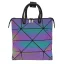 Amazing / Unique Multi-Colors Foldable Luminous Geometric Square Handbag 2021 PU Reflective Holographic Casual Women's Bags
