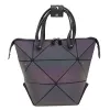 Unique Multifarben Faltbar Leuchtend Geometrisch Quadratische Handtasche 2021 PU Reflektierend Holographisch Freizeit Damentaschen