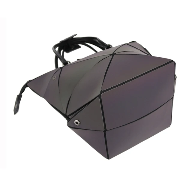 Amazing / Unique Multi-Colors Foldable Luminous Geometric Square Handbag 2021 PU Reflective Holographic Casual Women's Bags