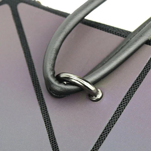Amazing / Unique Multi-Colors Foldable Luminous Geometric Square Handbag 2021 PU Reflective Holographic Casual Women's Bags
