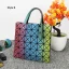 Multi-Couleurs Pliable Lumineux Géométrique Carrés Sac à main 2021 PU Réfléchissant Holographique Désinvolte Sacs Pour Femmes