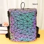 Eye-catching Multi-Colors Luminous Geometric Square Backpacks 2021 PU Holographic Reflective Casual Women's Bags