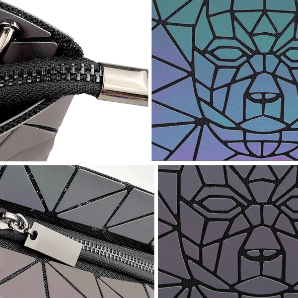 Amazing / Unique Multi-Colors Luminous Geometric Messenger Bag 2021 PU Holographic Reflective Women's Bags