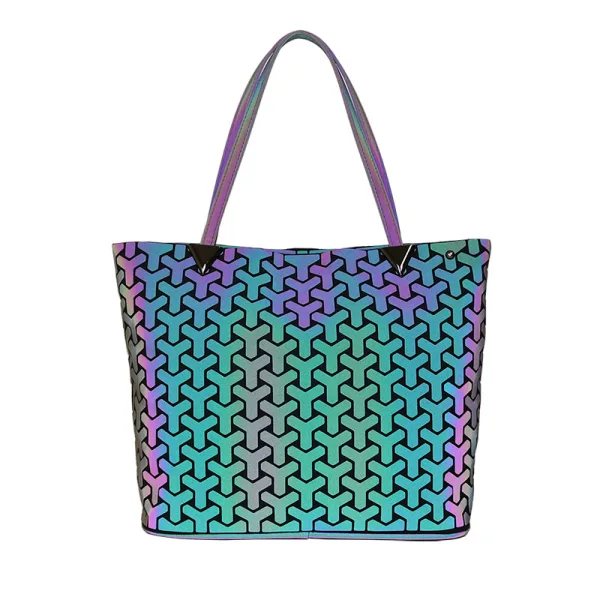 Mode Multi-Couleurs Lumineux Géométrique Carrés Sacs à bandoulière Sac à main 2021 PU Réfléchissant Holographique Sacs Pour Femmes