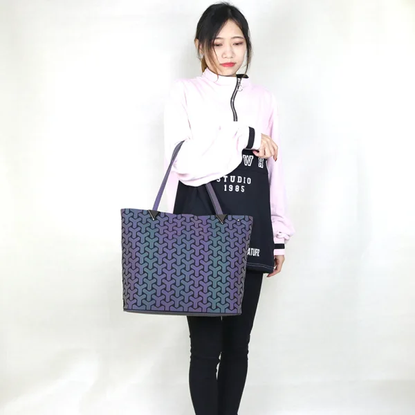 Mode Multi-Couleurs Lumineux Géométrique Carrés Sacs à bandoulière Sac à main 2021 PU Réfléchissant Holographique Sacs Pour Femmes