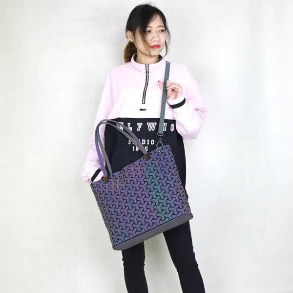 Mode Multi-Couleurs Lumineux Géométrique Carrés Sacs à bandoulière Sac à main 2021 PU Réfléchissant Holographique Sacs Pour Femmes