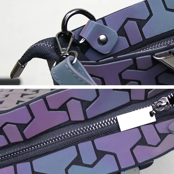 Mode Multi-Couleurs Lumineux Géométrique Carrés Sacs à bandoulière Sac à main 2021 PU Réfléchissant Holographique Sacs Pour Femmes