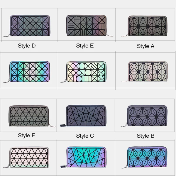 Accrocheuse Multi-Couleurs Lumineux Géométrique Carrés Portefeuille 2021 PU Réfléchissant Holographique Désinvolte Sacs Pour Femmes