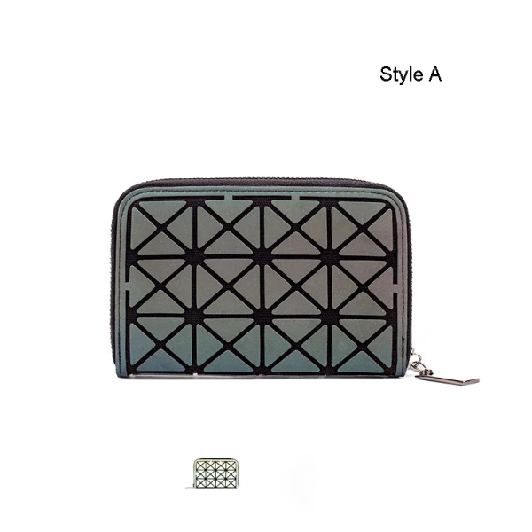 Mode Multi-Kleuren Lichtgevend Geometrische Vierkante Portemonnee 2021 PU Holografisch Reflecterend Dames Tassen
