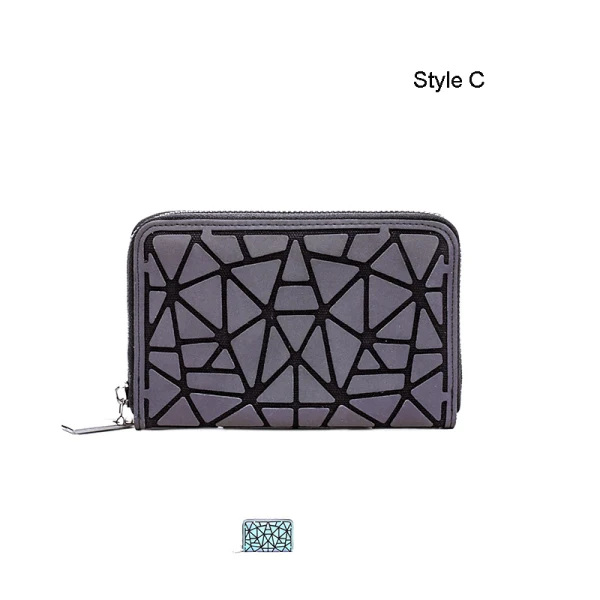 Mode Multi-Kleuren Lichtgevend Geometrische Vierkante Portemonnee 2021 PU Holografisch Reflecterend Dames Tassen