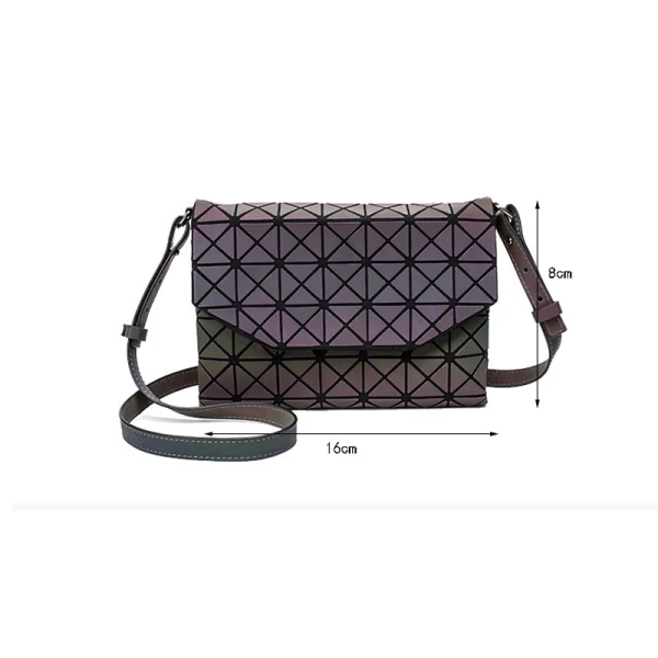 Rainbow Multi-Colors Luminous Geometric Square Messenger Bag Shoulder Bags 2021 PU Holographic Reflective Women's Bags