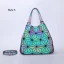 Eye-catching Multi-Colors Luminous Geometric Foldable Square Shoulder Bags Messenger Bag 2021 PU Reflective Holographic Casual Women's Bags