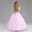 Chic / Beautiful Blushing Pink Flower Girl Dresses 2017 Ball Gown V-Neck Short Sleeve Appliques Flower Floor-Length / Long Ruffle Wedding Party Dresses
