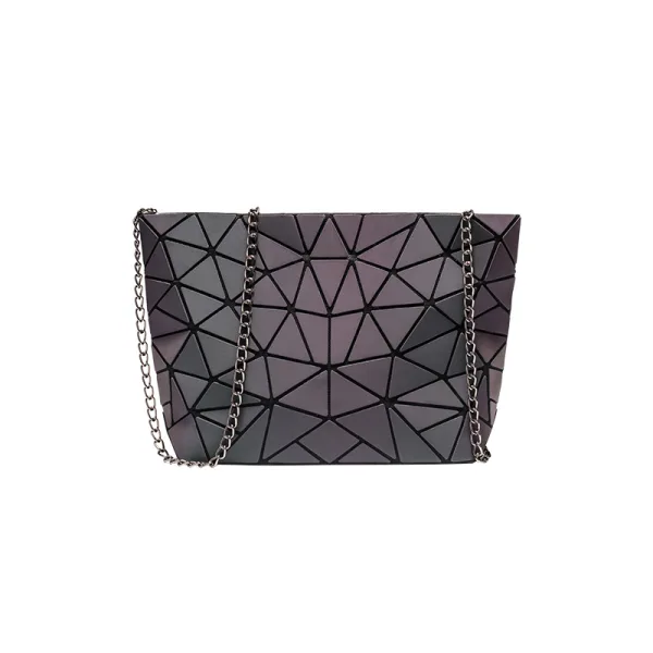 Fashion Multi-Colors Luminous Geometric Square Shoulder Bags Messenger Bag 2021 PU Reflective Holographic Street Wear Women's Bags