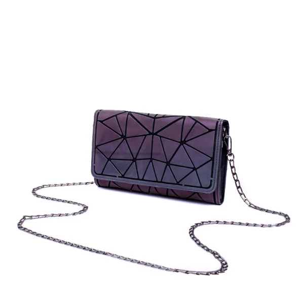 Fashion Multi-Colors Luminous Geometric Square Messenger Bag 2021 PU Reflective Holographic Casual Women's Bags