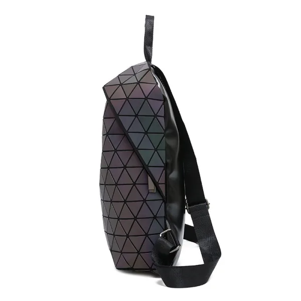 Eye-catching Multi-Colors Luminous Geometric Backpacks 2021 PU Reflective Holographic Street Wear Women's Bags