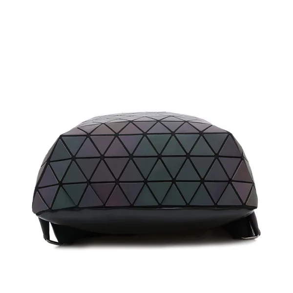 Eye-catching Multi-Colors Luminous Geometric Backpacks 2021 PU Reflective Holographic Street Wear Women's Bags