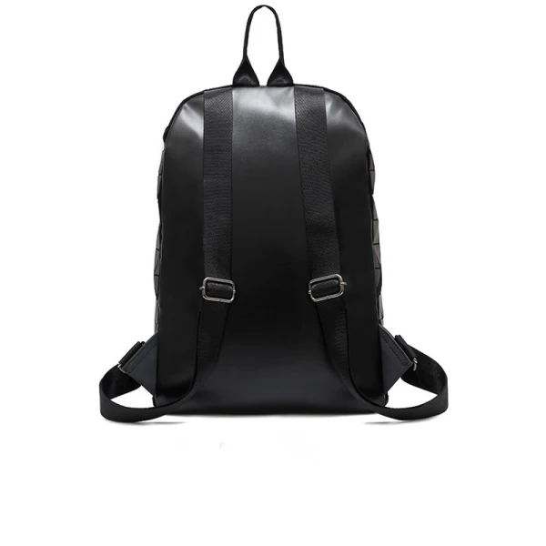 Eye-catching Multi-Colors Luminous Geometric Backpacks 2021 PU Reflective Holographic Street Wear Women's Bags