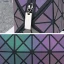 Faltbar Leuchtend Geometrisch Multifarben Quadratische Geldbörse 2021 PU Holographisch Reflektierend Damentaschen