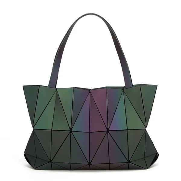 Amazing / Unique Luminous Geometric Multi-Colors Shoulder Bags 2021 PU Reflective Holographic Women's Bags