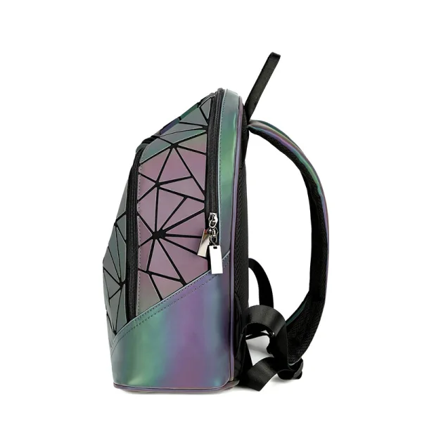 Mode Lichtgevend Geometrische Multi-Kleuren Laser Rugzakken 2021 PU Reflecterend Holografisch Dames Tassen