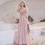 Victorian Style Blushing Pink See-through Dancing Prom Dresses 2021 A-Line / Princess Scoop Neck Puffy Short Sleeve Beading Sequins Floor-Length / Long Ruffle Backless Formal Dresses
