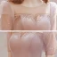 Victorian Style Blushing Pink See-through Dancing Prom Dresses 2021 A-Line / Princess Scoop Neck Puffy Short Sleeve Beading Sequins Floor-Length / Long Ruffle Backless Formal Dresses