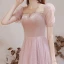 Victorian Style Blushing Pink See-through Dancing Prom Dresses 2021 A-Line / Princess Scoop Neck Puffy Short Sleeve Beading Sequins Floor-Length / Long Ruffle Backless Formal Dresses